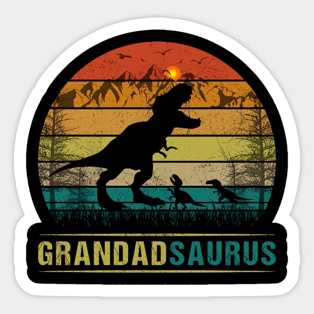 GrandadSaurus T-Rex Dinosaur Shirt For Dad From Daughter Son Sticker by Maccita